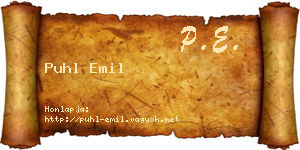 Puhl Emil névjegykártya