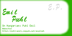 emil puhl business card